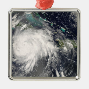Ornement Carré Argenté Ouragan Gustav au-dessus de la Jamaïque 2