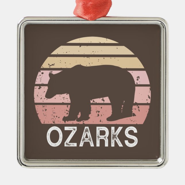Ornement Carré Argenté Ozarks Bear (Devant)