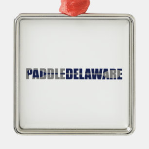 Ornement Carré Argenté Paddle Delaware Kayaking