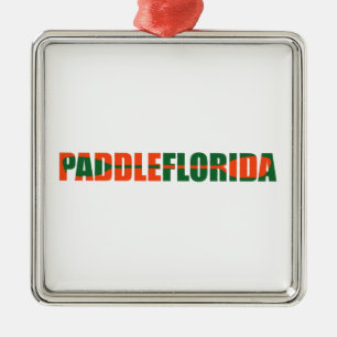 Ornement Carré Argenté Paddle Florida Kayaking