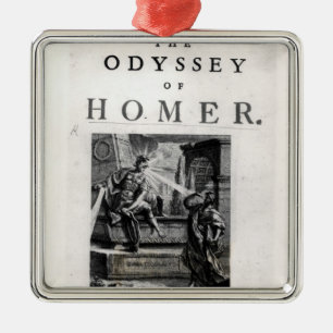 Ornement Carré Argenté Page titre pour "l'odyssée" par Homer