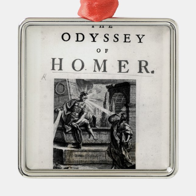 Ornement Carré Argenté Page titre pour "l'odyssée" par Homer (Devant)