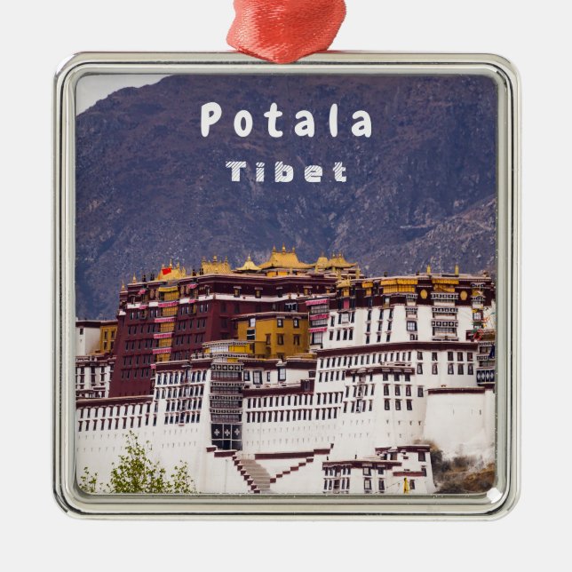 Ornement Carré Argenté Palais de Potala à Lhassa - Tibet (Devant)