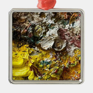 Ornement Carré Argenté Palette d'artiste #1