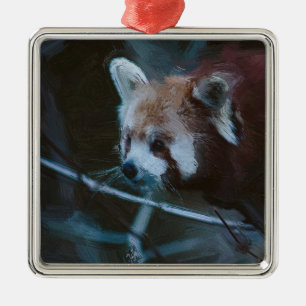 Ornement Carré Argenté Panda rouge SmartMix 1220