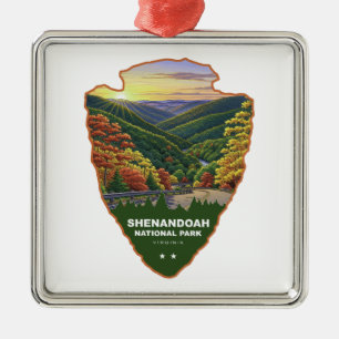 Ornement Carré Argenté Parc national de Shenandoah Arrowhead