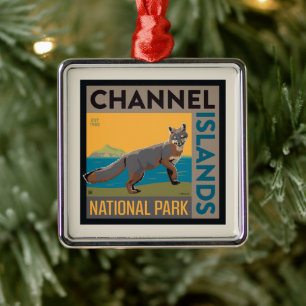 Ornement Carré Argenté Parc national des îles Channel   Fox