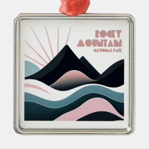 Ornement Carré Argenté Parc national des Rocheuses Collines colorées