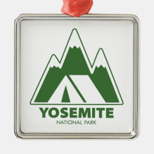 Ornement Carré Argenté Parc national Yosemite Montagnes Camping