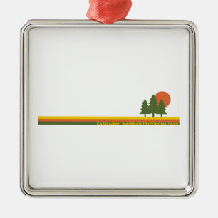 Ornement Carré Argenté Parc Pine Trees Sun