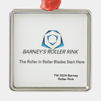 Ornement Carré Argenté Patinoire Barney Noël 2024