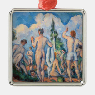 Ornement Carré Argenté Paul Cezanne - Bathers