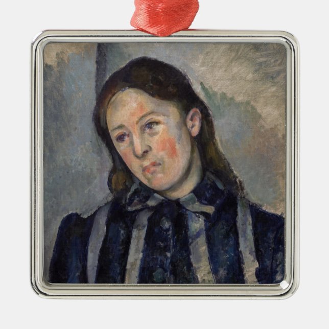Ornement Carré Argenté Paul Cezanne - Madame Cezanne avec cheveux loosené (Devant)