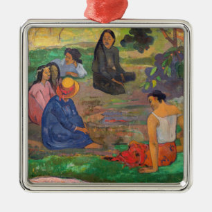 Ornement Carré Argenté Paul Gauguin - La Conversation / Les Parau Parau