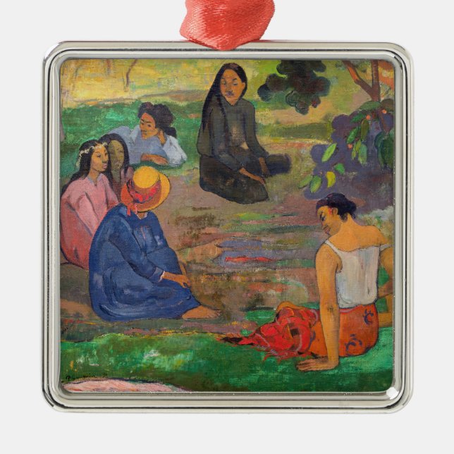 Ornement Carré Argenté Paul Gauguin - La Conversation / Les Parau Parau (Devant)