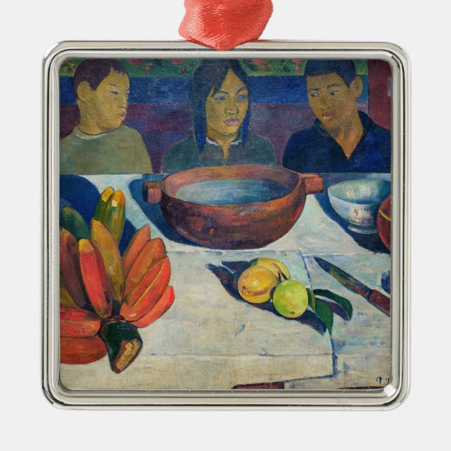 Ornement Carré Argenté Paul Gauguin - Le Repas / Bananes (Devant)
