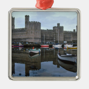 Ornement Carré Argenté Pays de Galles, château de Caernarfon, un des