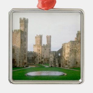 Ornement Carré Argenté Pays de Galles, château de Caernarfon, un des 2 d'