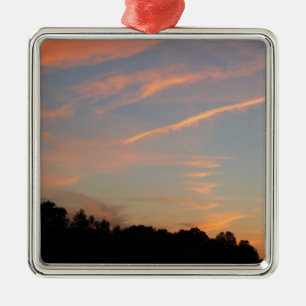 Ornement Carré Argenté Paysage d'Elkridge Sunset Maryland