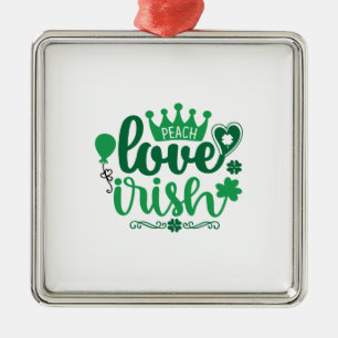 Ornement Carré Argenté Peach Love Irish