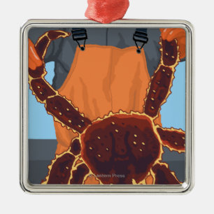 Ornement Carré Argenté Pêcheur limule - marché de place de Pike, Seattl