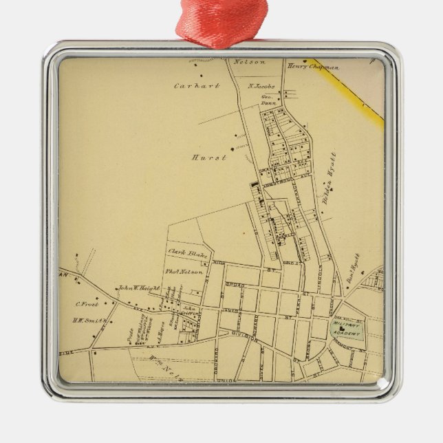 Ornement Carré Argenté Peekskill, NY (Devant)