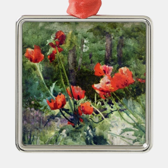 Ornement Carré Argenté Pépites de jardin (par Mildred Anne Butler) (Devant)