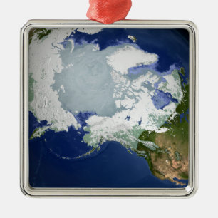 Ornement Carré Argenté Pergélisol circum-arctique