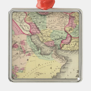 Ornement Carré Argenté Perse Arabie