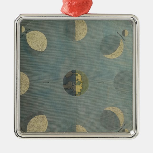 Ornement Carré Argenté Phases de lune (Devant)