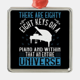 Ornement Carré Argenté Piano -