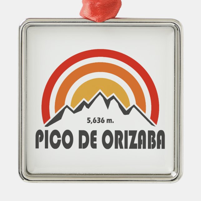 Ornement Carré Argenté Pico de Orizaba Mexique (Devant)