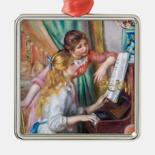 Ornement Carré Argenté Pierre Auguste Renoir - Jeunes filles au piano (Devant)