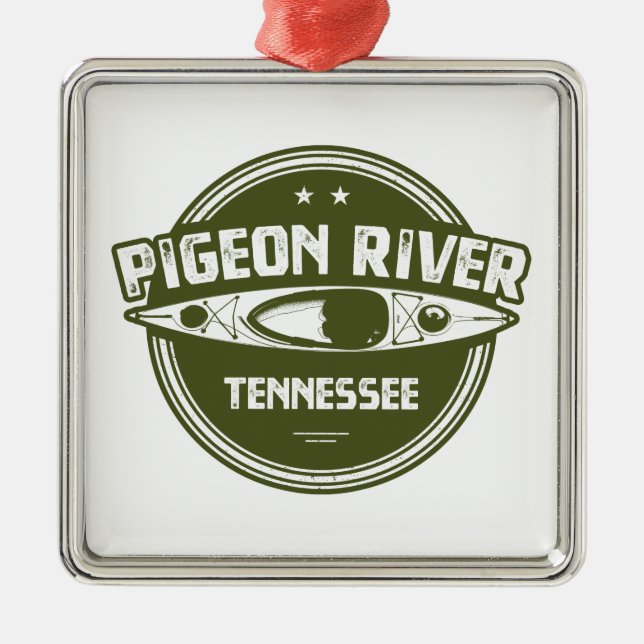 Ornement Carré Argenté Pigeon River, Tennessee (Devant)