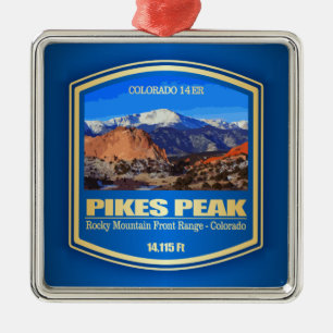 Ornement Carré Argenté Pikes Peak (PF)