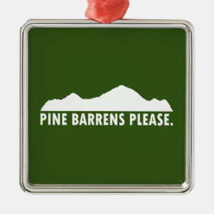 Ornement Carré Argenté Pine Barrens S'Il Vous Plaît