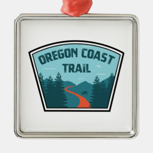 Ornement Carré Argenté Piste côtière de l'Oregon