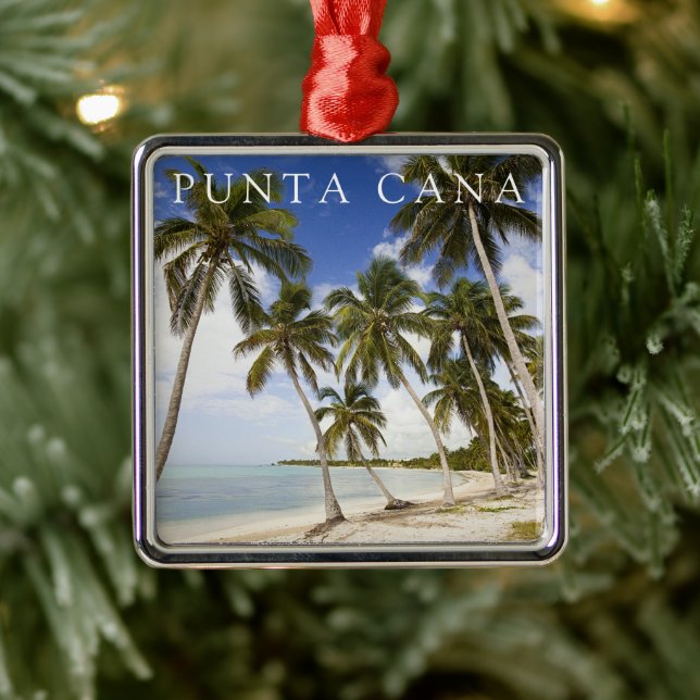Ornement Carré Argenté Plage de Punta Cana | République dominicaine (Arbre)