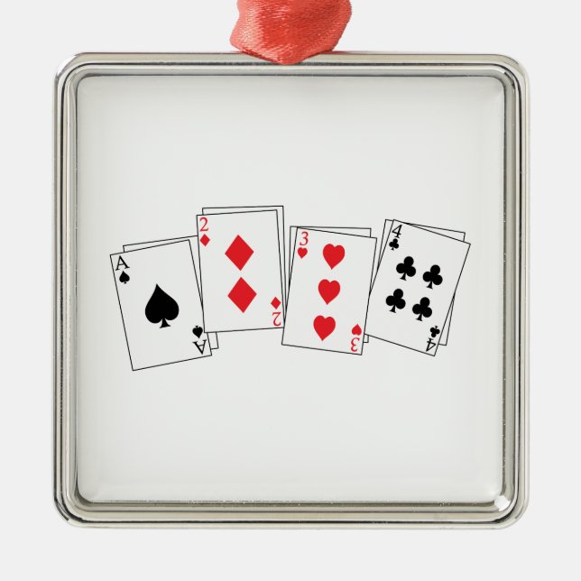Ornement Carré Argenté Plate-forme des cartes (Devant)