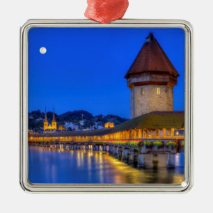 Ornement Carré Argenté Pont de chapelle, Kapellbrucke, luzerne, Suisse