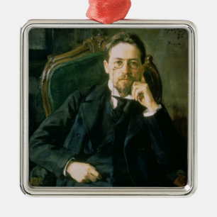 Ornement Carré Argenté Portrait d'Anton Pavlovich Chekhov, 1898