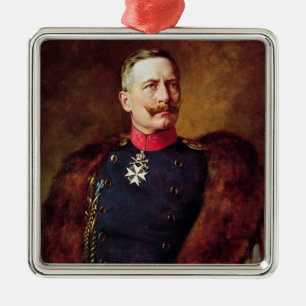 Ornement Carré Argenté Portrait de Kaiser Wilhelm Ii