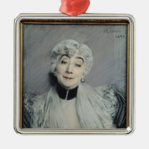 Ornement Carré Argenté Portrait de la comtesse de Martel de Janville