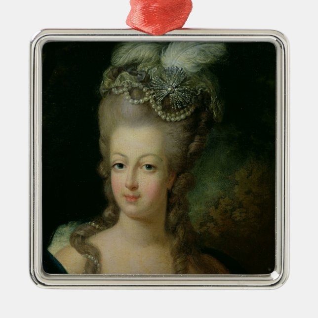 Ornement Carré Argenté Portrait de Marie-Antoinette (Devant)