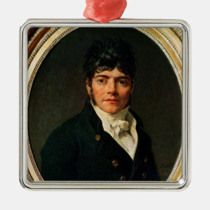 Ornement Carré Argenté portrait de médaillon du Comte Esteve, 1804