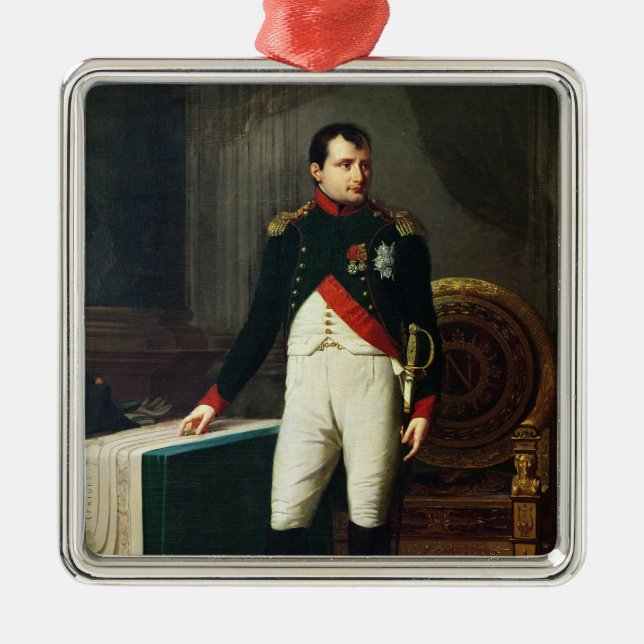 Ornement Carré Argenté Portrait de Napoleon Bonaparte 1809 (Devant)