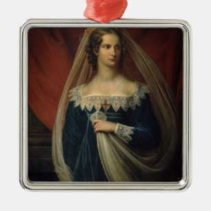 Ornement Carré Argenté Portrait de princesse Charlotte von Preussen