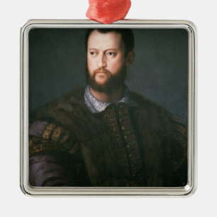 Ornement Carré Argenté Portrait de'Medici de Cosimo I, XVIème siècle