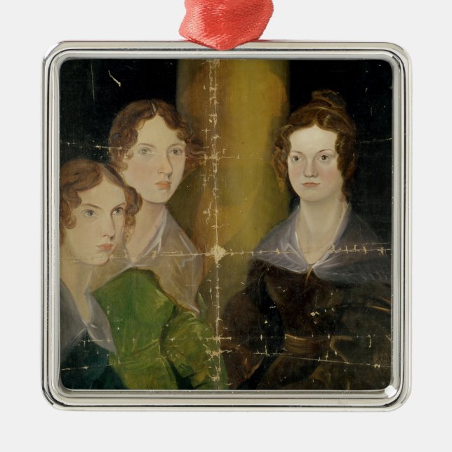 Ornement Carré Argenté Portrait des soeurs de Bronte, c.1834 (Devant)