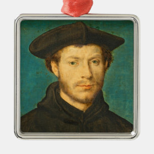 Ornement Carré Argenté Portrait d'un homme, C. 1536 - 40 (huile sur la